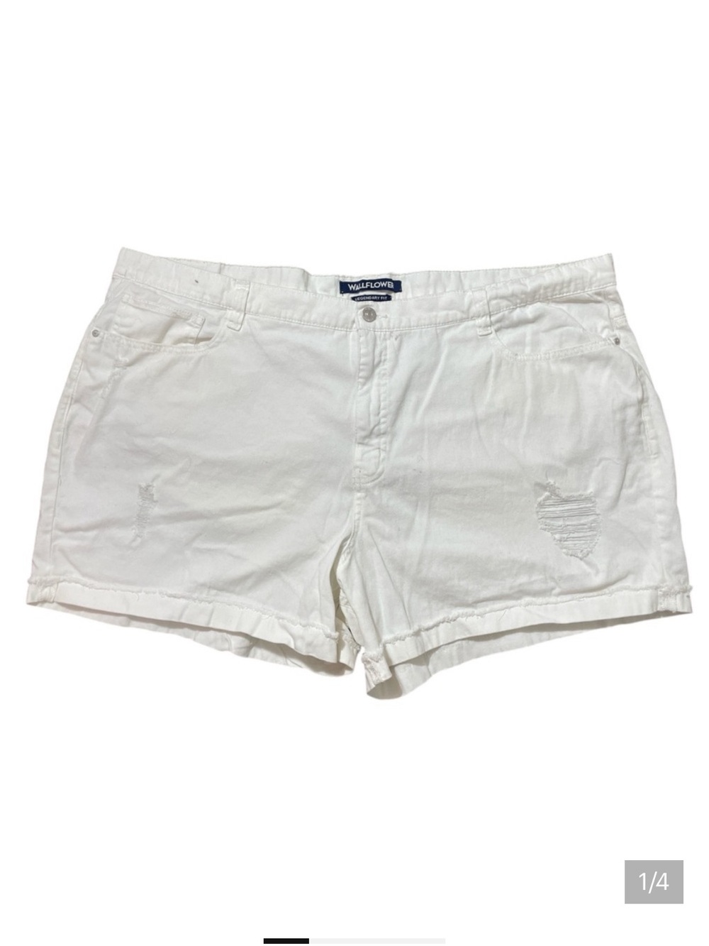B9- womens distressed white shorts size 24 WALLFLOWER - Legendary Fit